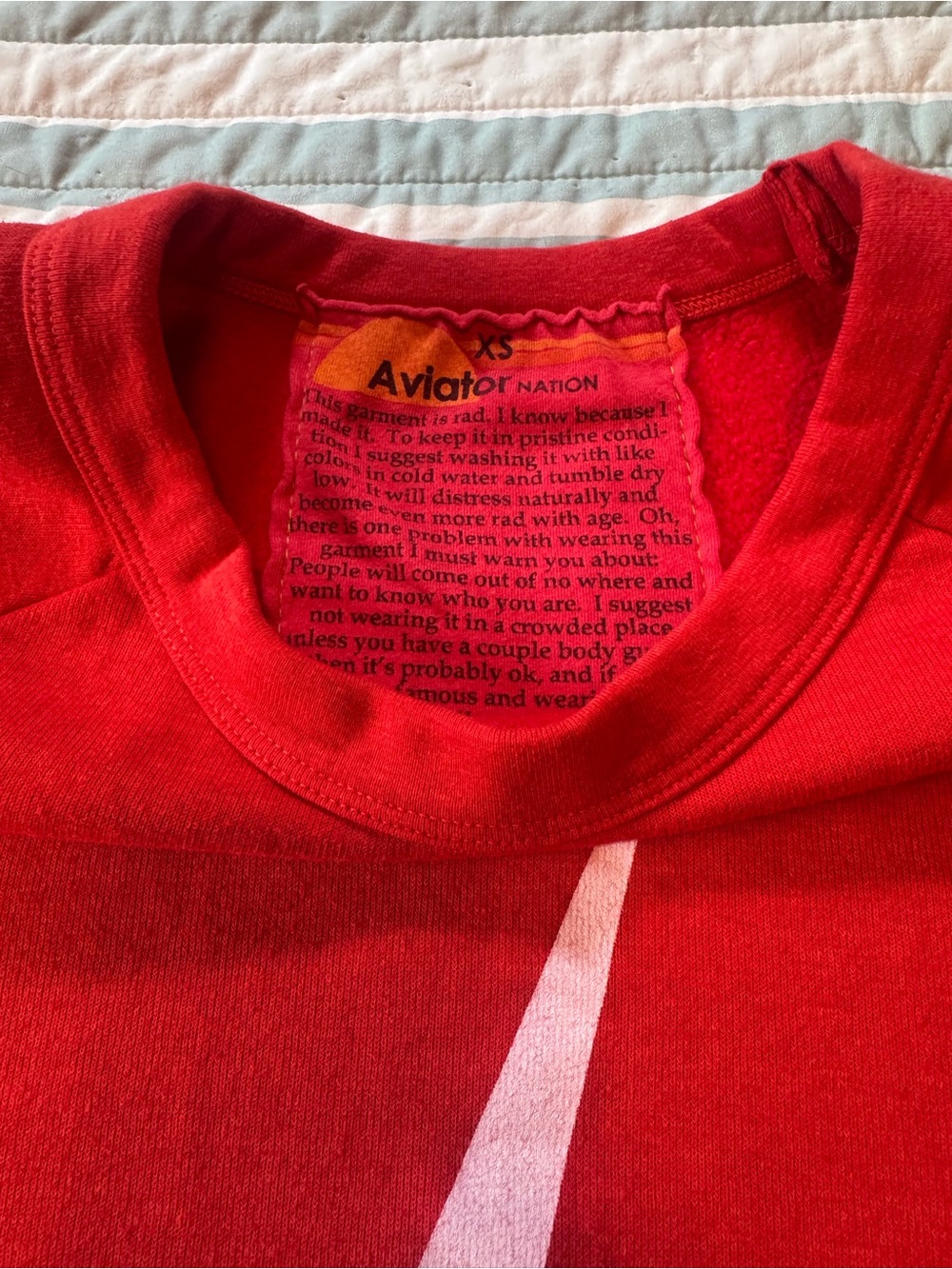 EUC Aviator Nation Red Bolt Sweatshirt - Picture 3 of 3